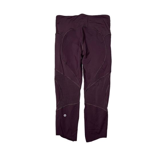 Lululemon On Pace Crop Leggings Nulux 21" Inseam W6AN8S Vintage Grape Purple 6 - Picture 4 of 12